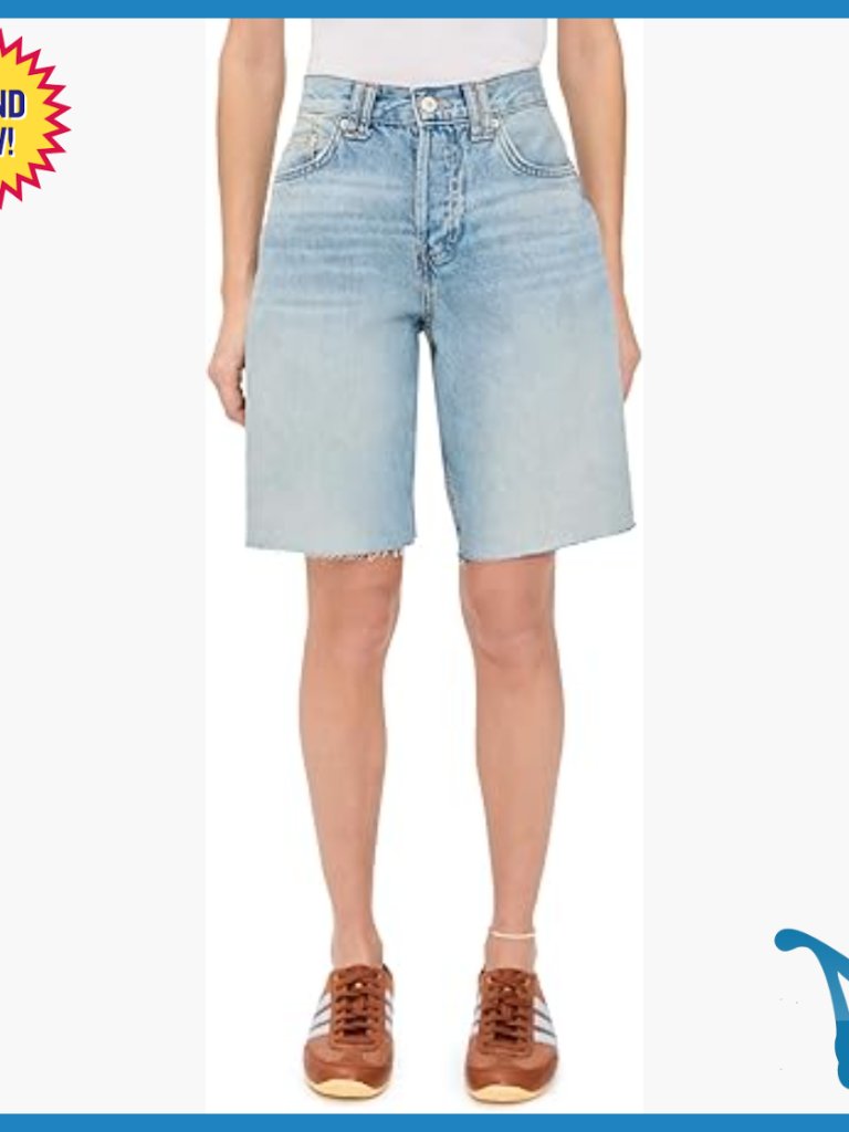 MidRise Bermuda Denim Shorts Relaxed Fit 1025in Inseam